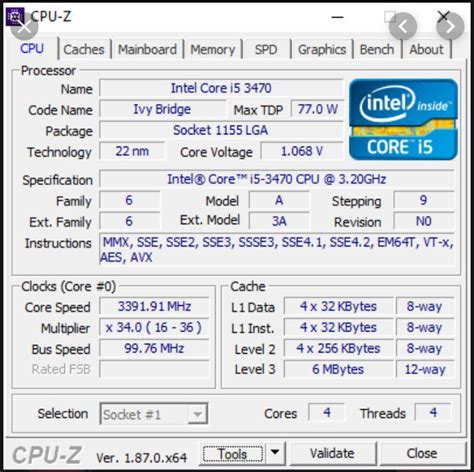 processador i5 3470 especificações.